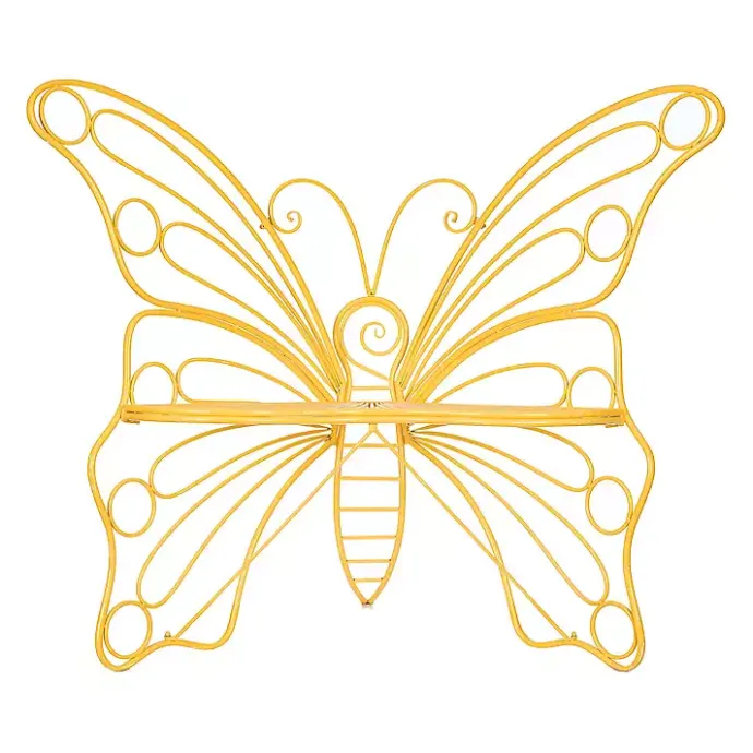 Online Kirklands Home Metal Butterfly Garden Chair Yellow
