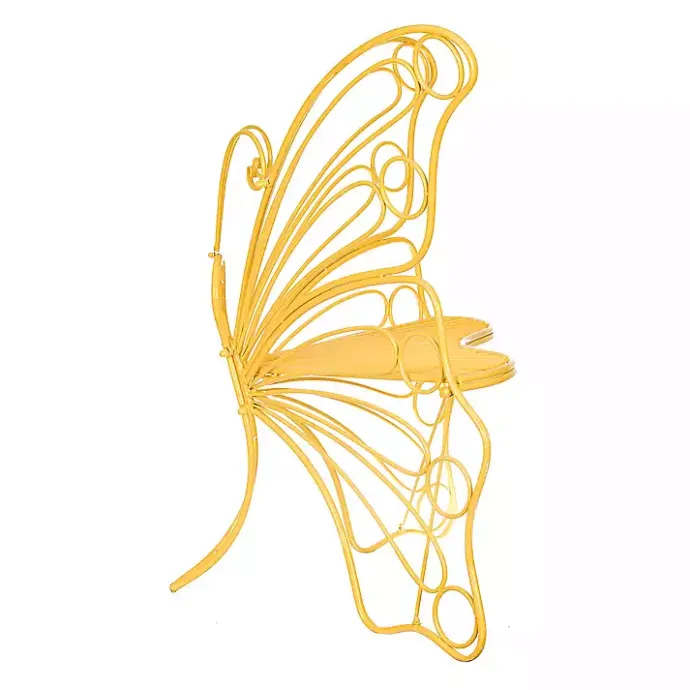 Online Kirklands Home Metal Butterfly Garden Chair Yellow