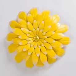 Discount Kirklands Home Metal Flower Outdoor Wall Plaque Yellow