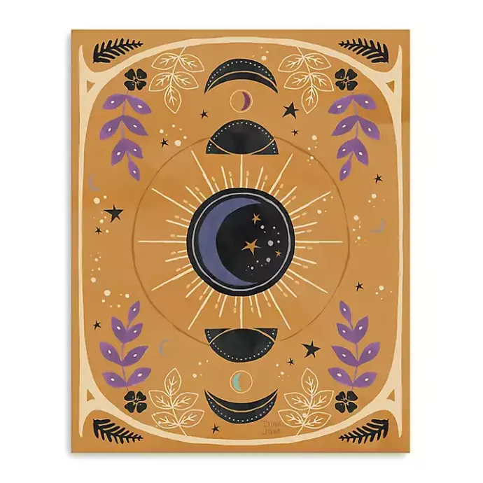 Online Kirklands Home Yellow Moon Phases Canvas Art Print