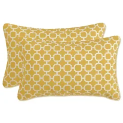 Outlet Kirklands Home Pattern Outdoor Lumbar Pillows, Set of 2 Yellow