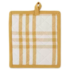 Sale Kirklands Home Yellow Plaid Eat Drink Enjoy 4-pc. Dish Towel Set