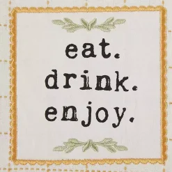 Sale Kirklands Home Yellow Plaid Eat Drink Enjoy 4-pc. Dish Towel Set