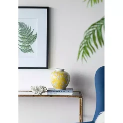 Online Kirklands Home Plum Blossoms Round Porcelain Vase, 9.1 in. Yellow