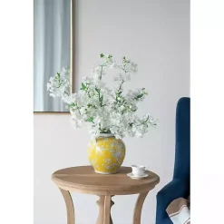 Online Kirklands Home Plum Blossoms Round Porcelain Vase, 9.1 in. Yellow