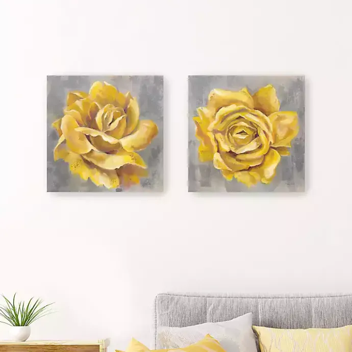 Kirklands Home Roses Giclee Canvas Art Prints, Set of 2 Yellow