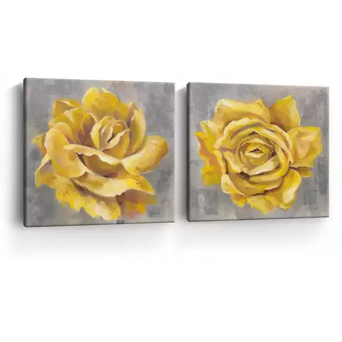 Kirklands Home Roses Giclee Canvas Art Prints, Set of 2 Yellow