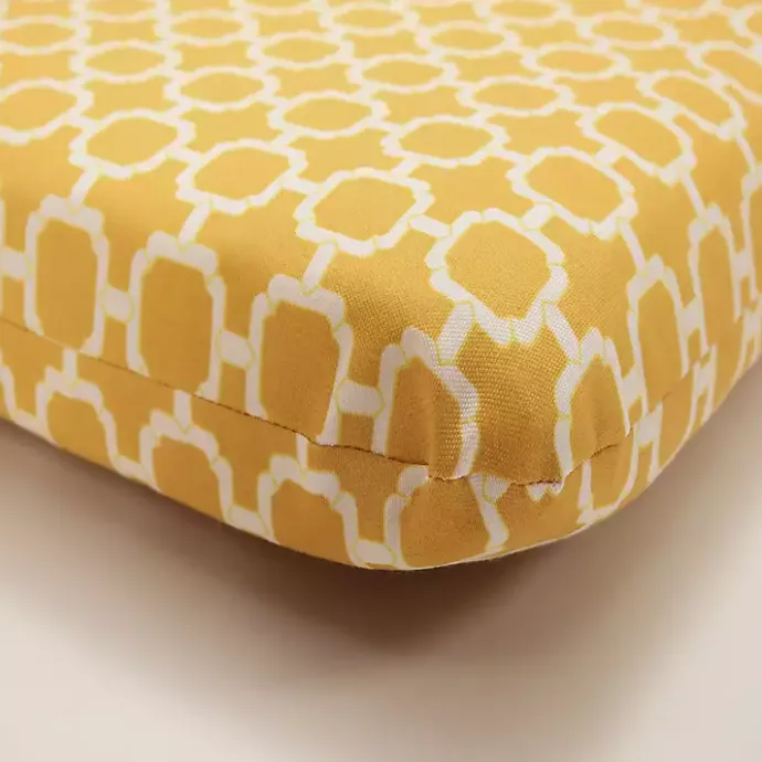 New Kirklands Home Rounded Outdoor Seat Cushions, Set of 2 Yellow
