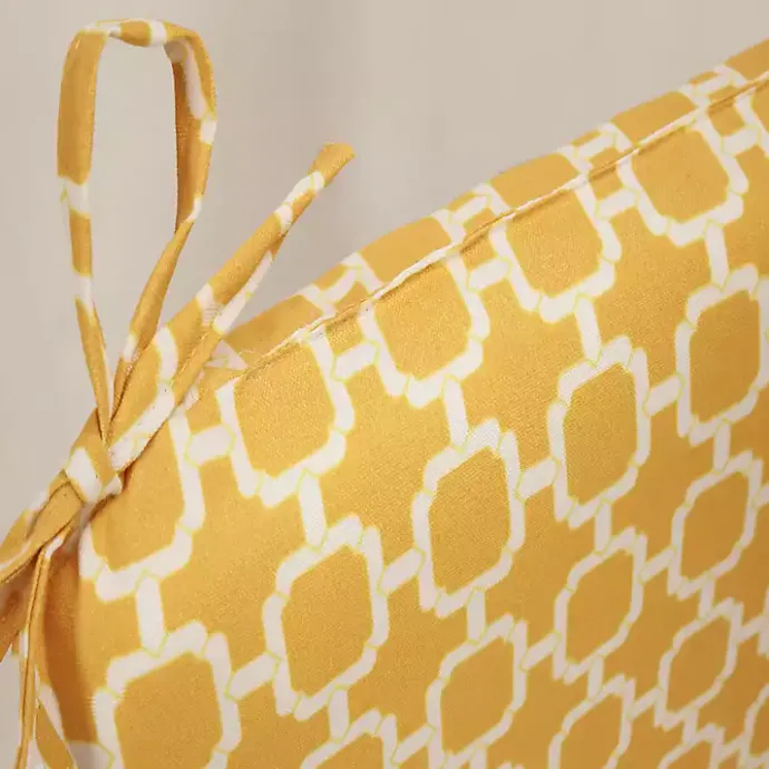 New Kirklands Home Rounded Outdoor Seat Cushions, Set of 2 Yellow