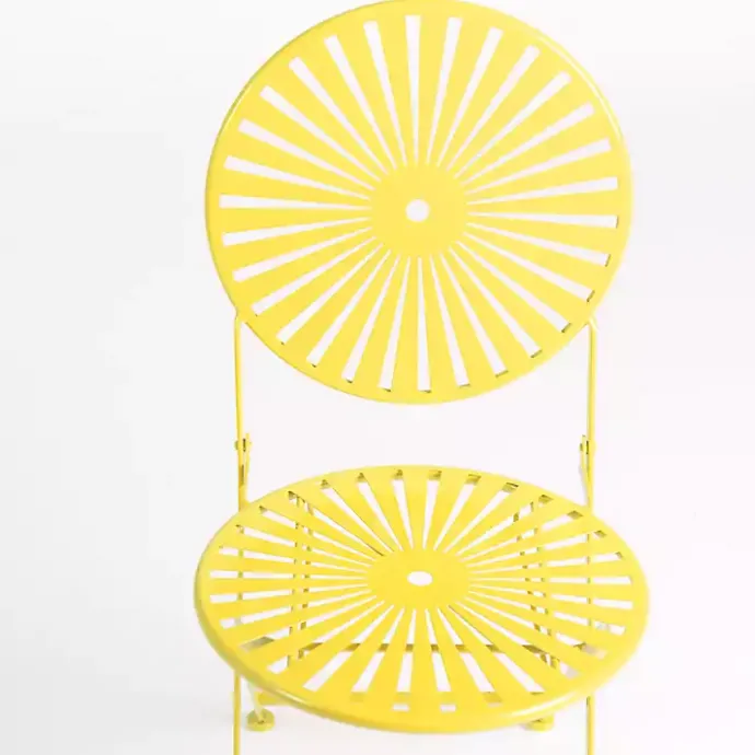 Best Kirklands Home Sunburst Metal 3-pc. Outdoor Bistro Set Yellow
