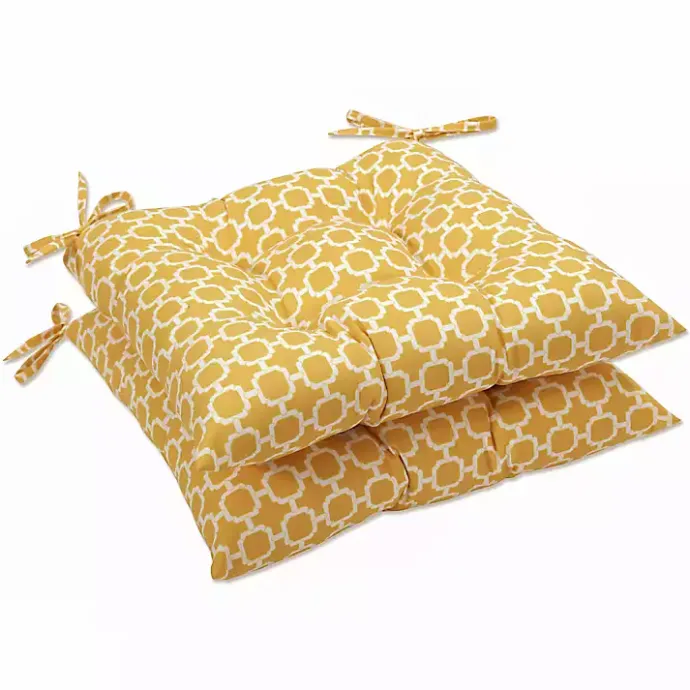 Best Kirklands Home Tufted Tie Outdoor Seat Cushions, Set of 2 Yellow