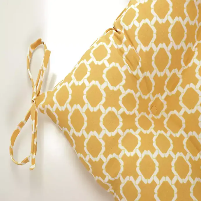 Best Kirklands Home Tufted Tie Outdoor Seat Cushions, Set of 2 Yellow