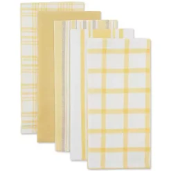 Online Kirklands Home Yellow Woven Assorted Dishtowels, Set of 5