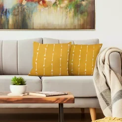 Clearance Kirklands Home Woven Lines Pillow Yellow