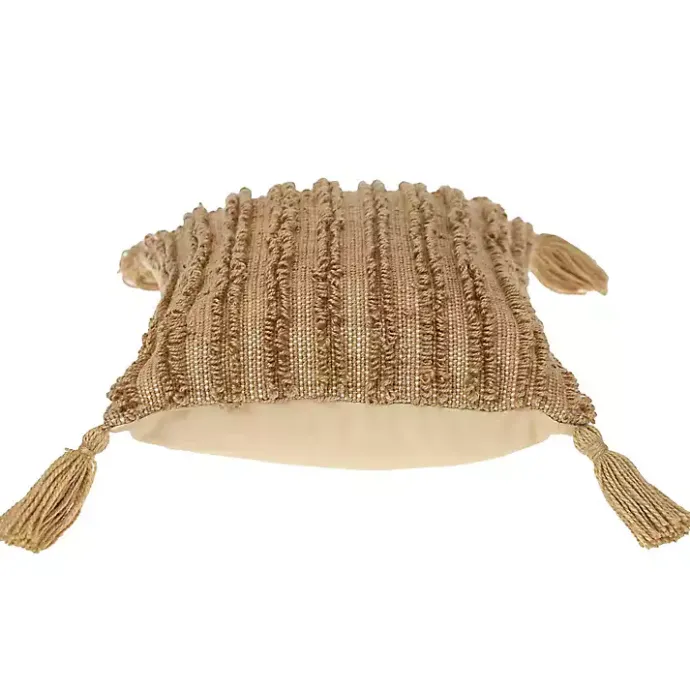 Clearance Kirklands Home Woven Stripes Lumbar Pillow Yellow