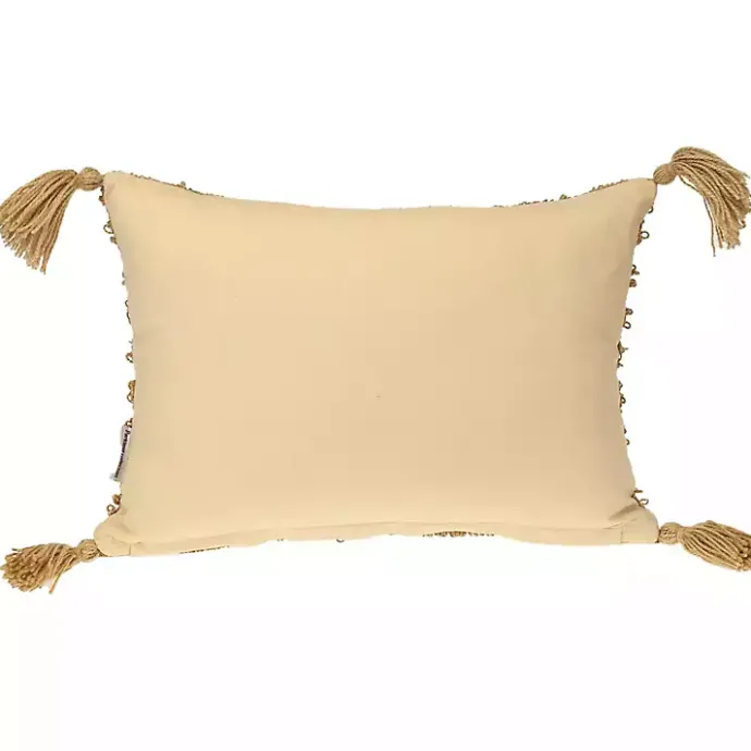 Clearance Kirklands Home Woven Stripes Lumbar Pillow Yellow