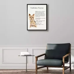 New Kirklands Home Yorkshire Terrier Facts Framed Wall Plaque