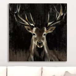 Kirklands Home Young Buck Giclee Canvas Art Print, 30x30 in. Black
