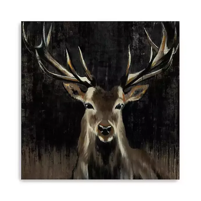 Clearance Kirklands Home Young Buck Giclee Canvas Art Print, 40x40 in. Black