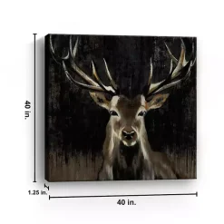 Clearance Kirklands Home Young Buck Giclee Canvas Art Print, 40x40 in. Black