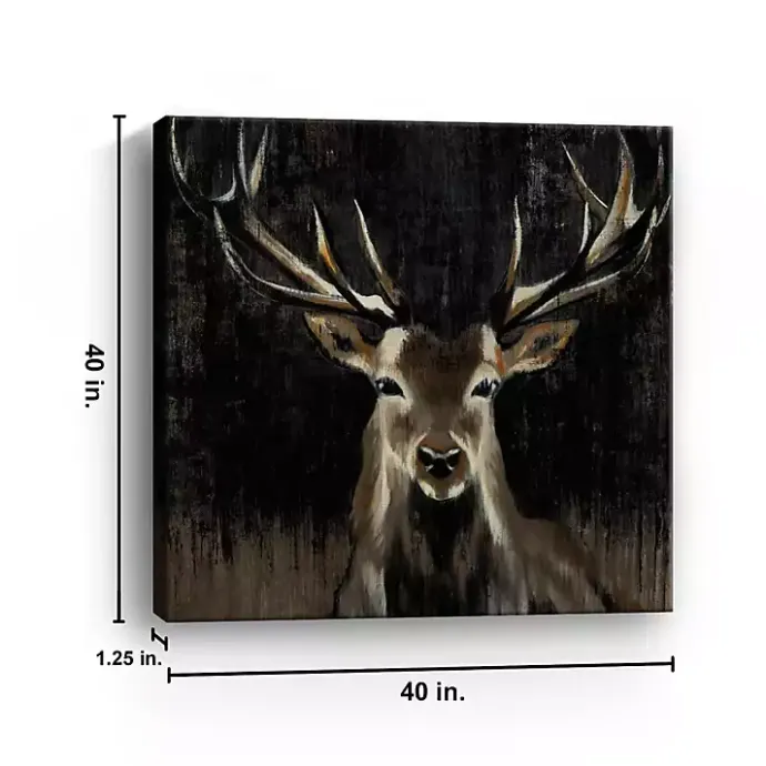 Clearance Kirklands Home Young Buck Giclee Canvas Art Print, 40x40 in. Black
