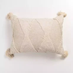 Discount Kirklands Home Zoey Diamond Tufted Lumbar Pillow Ivory